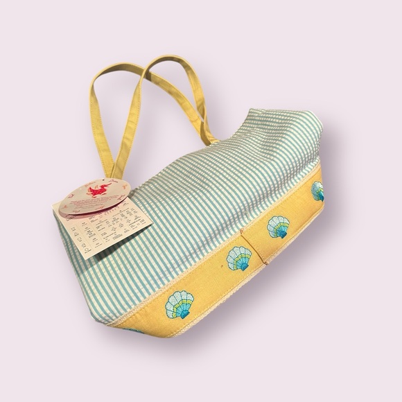 NWT Quacker Factory Chic Women’s Striped Tote Bag - Yellow and Blue Beach - Picture 9 of 12